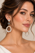 Boucles d'oreilles rondes, boucles d'oreilles pendantes, boucles d'oreilles perles et strass