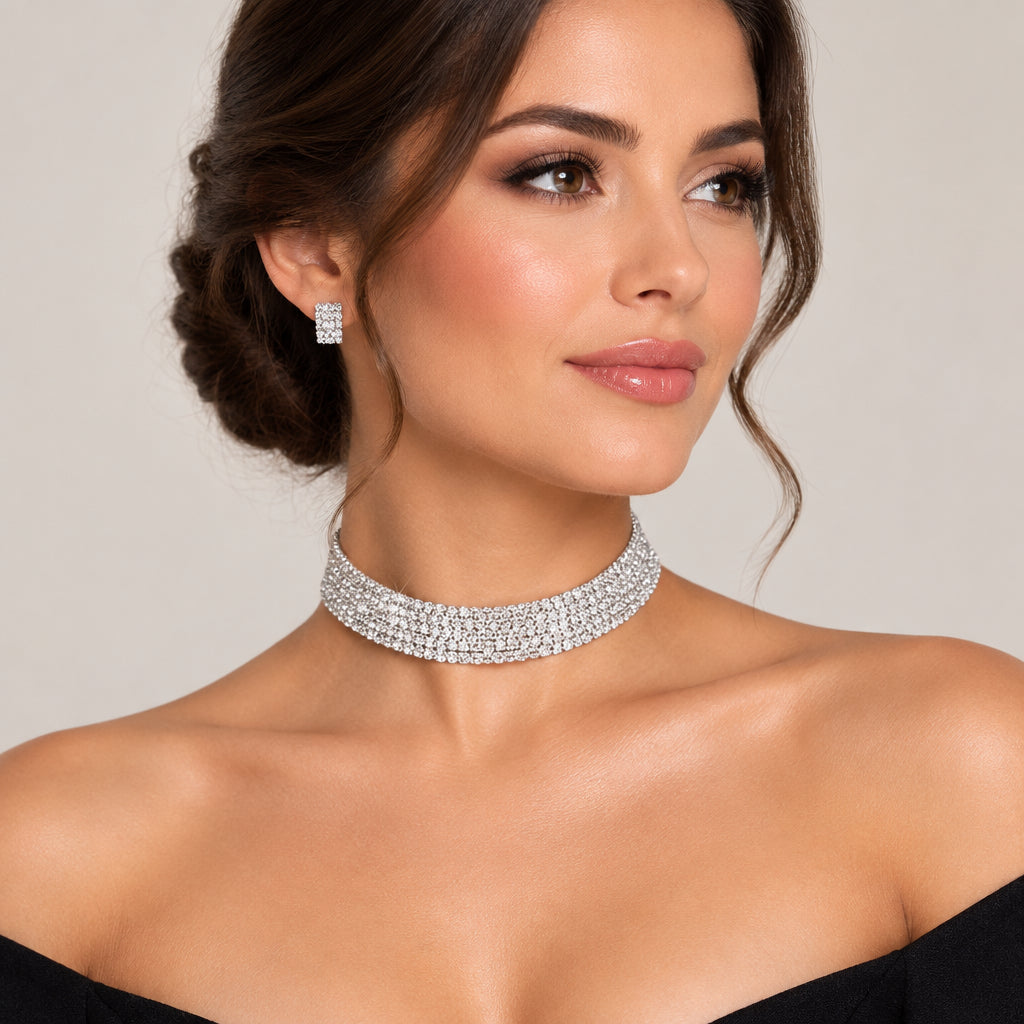 Fashion Bridal Necklace Set with Rhinestone Jewelry