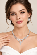 La Parure Collier en V Perles & Strass Eclat- Maison C&N