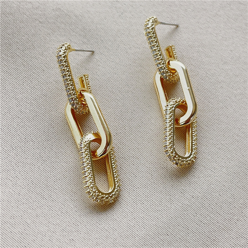 Les Boucles d'Oreilles Maillons Prestige Strass- Maison C&N