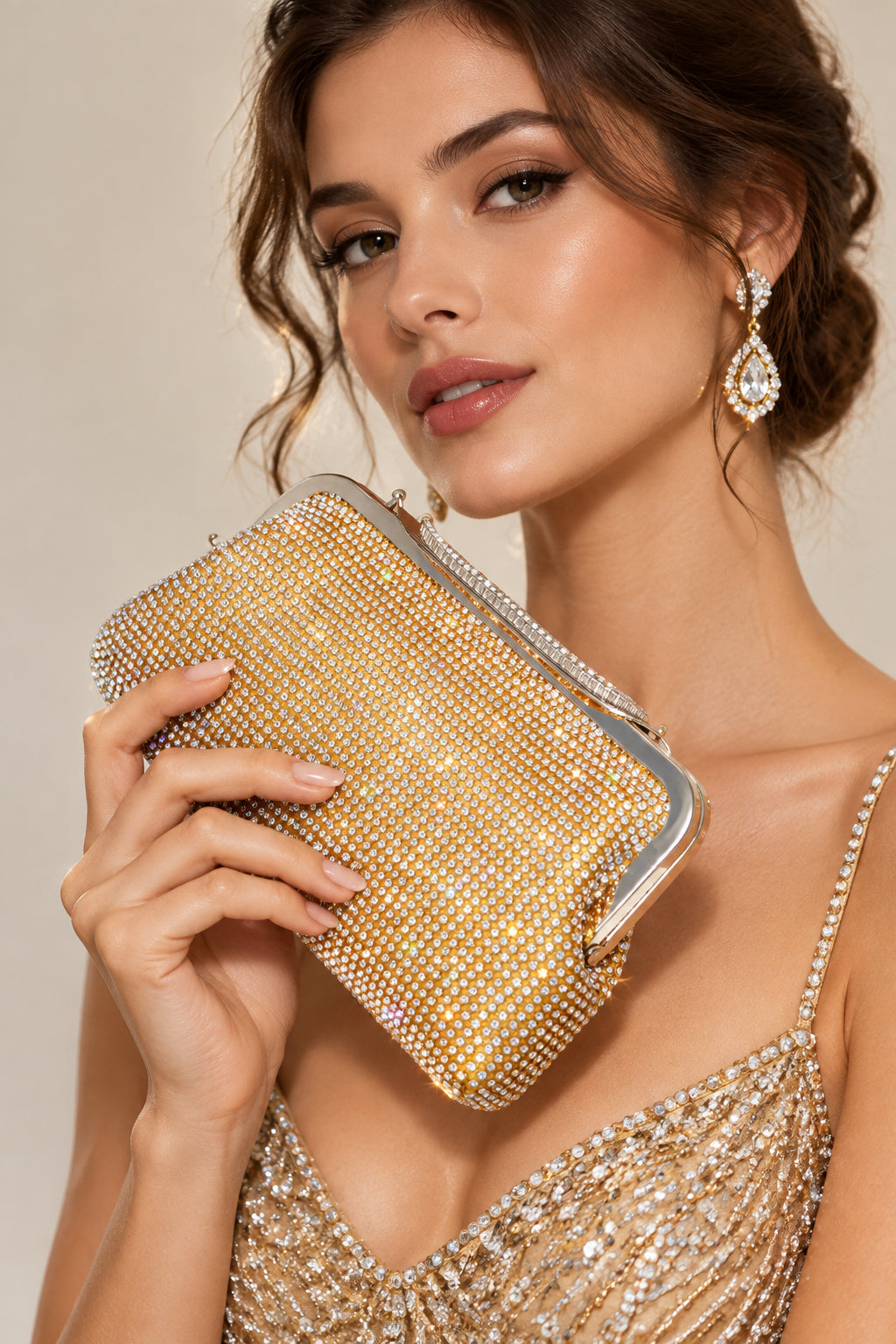 La Minaudière Rigide Pavée de Strass- MaisonC&N